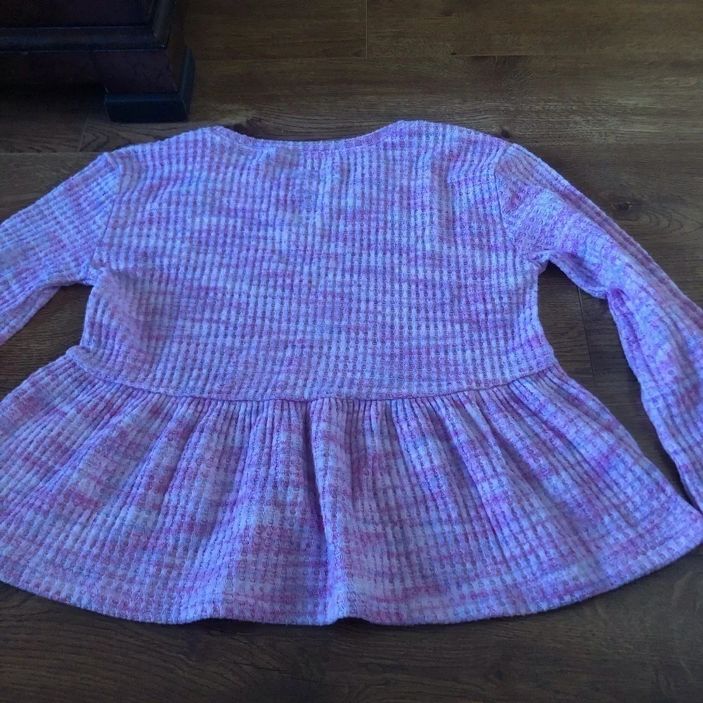 SO waffle knit long sleeve tee in size S